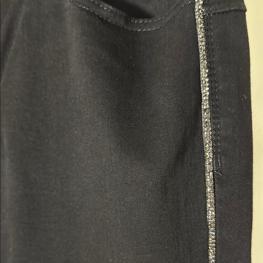 Wit & Wisdom Black w/Sparkle Tuxedo Stripe Ankle Cropped Jeans - Picture 3 of 16